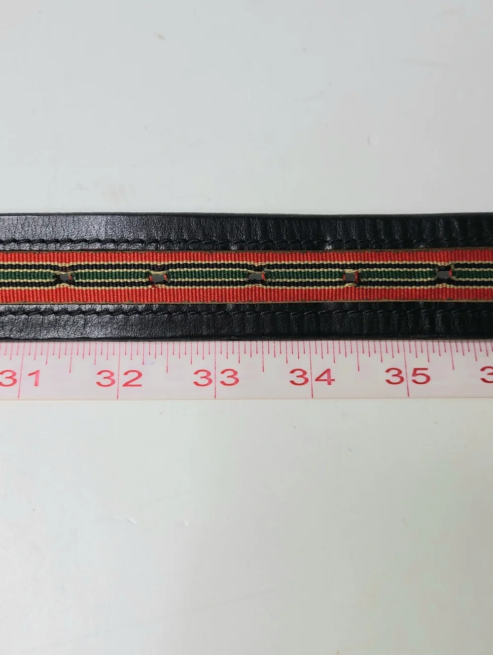 Banana Republic Striped Canvas Italian Leather Made in USA Vintage Belt